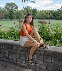 Aetrex Vania Leather Flatform Ankle Strap Sandals