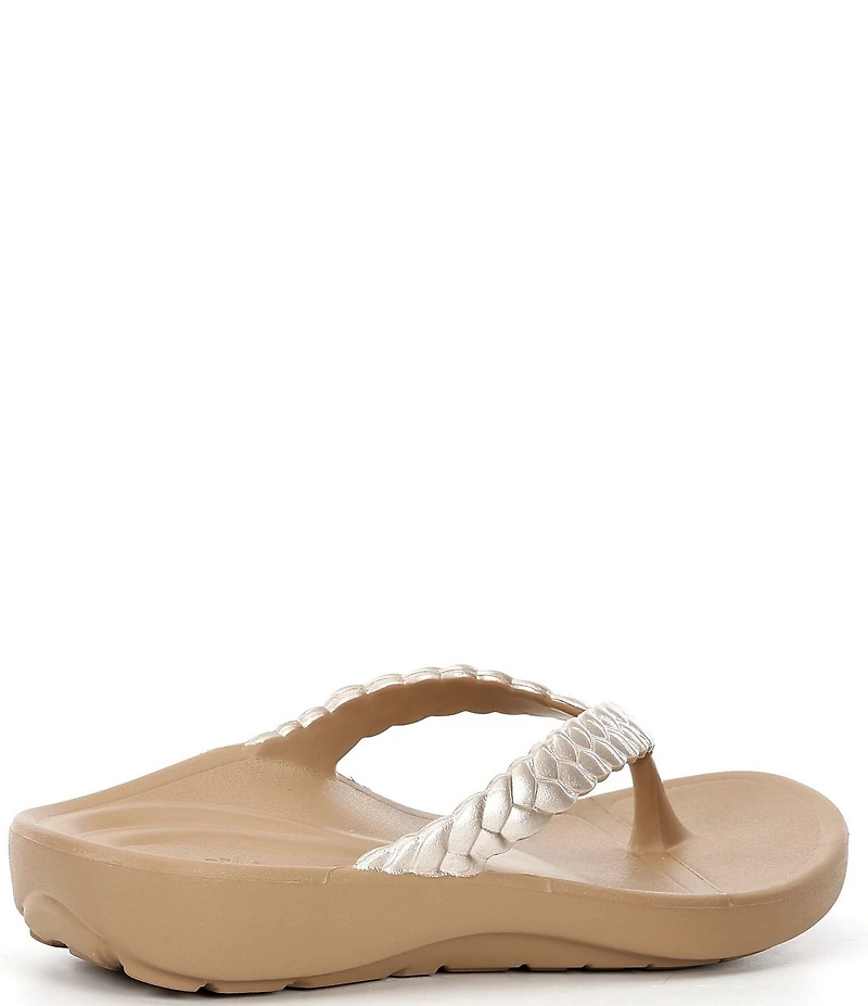 Aetrex Vicki Braided Metallic EVA Flip-Flops