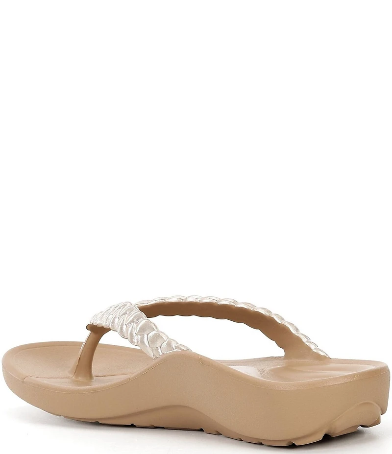Aetrex Vicki Braided Metallic EVA Flip-Flops