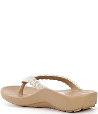 Aetrex Vicki Braided Metallic EVA Flip-Flops