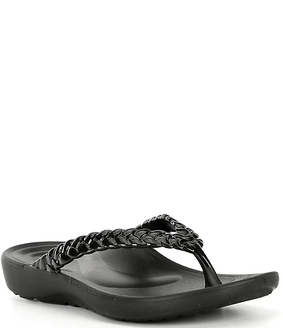Aetrex Vicki Gloss Braided Thong Sandals