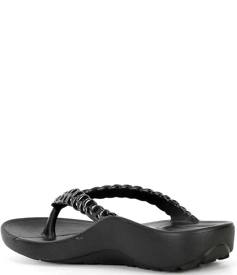 Aetrex Vicki Gloss Braided Thong Sandals