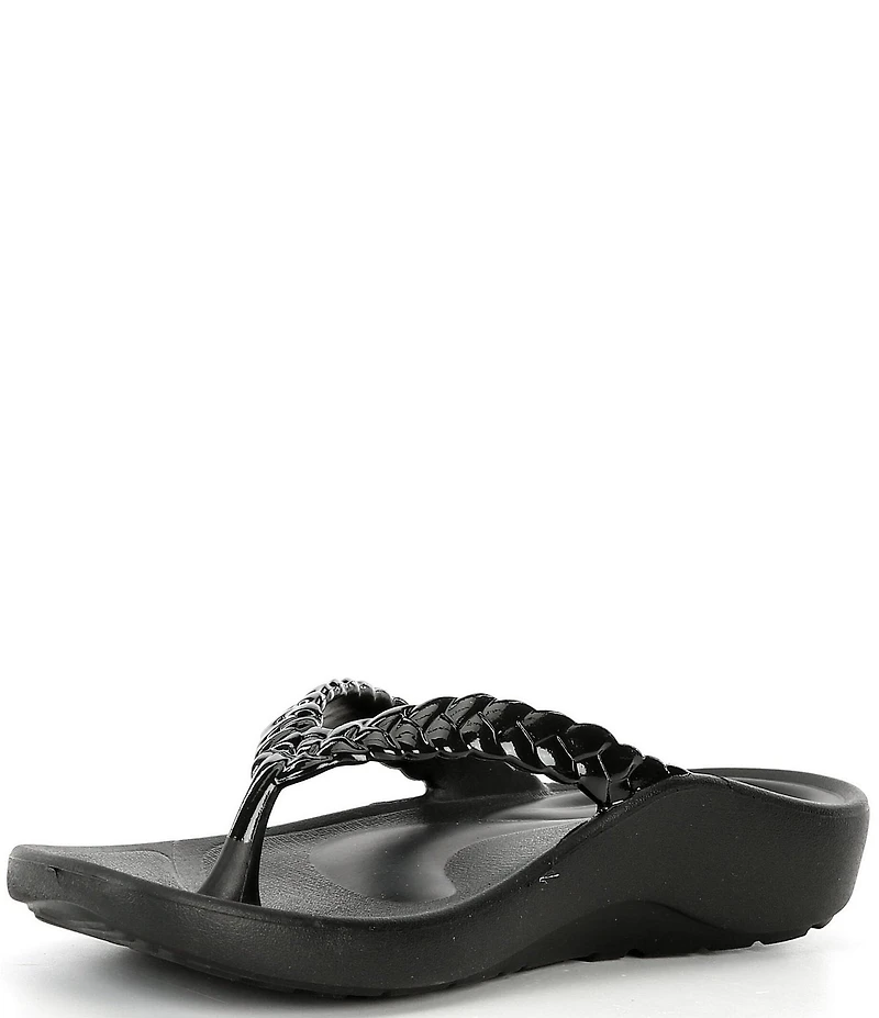 Aetrex Vicki Gloss Braided Thong Sandals