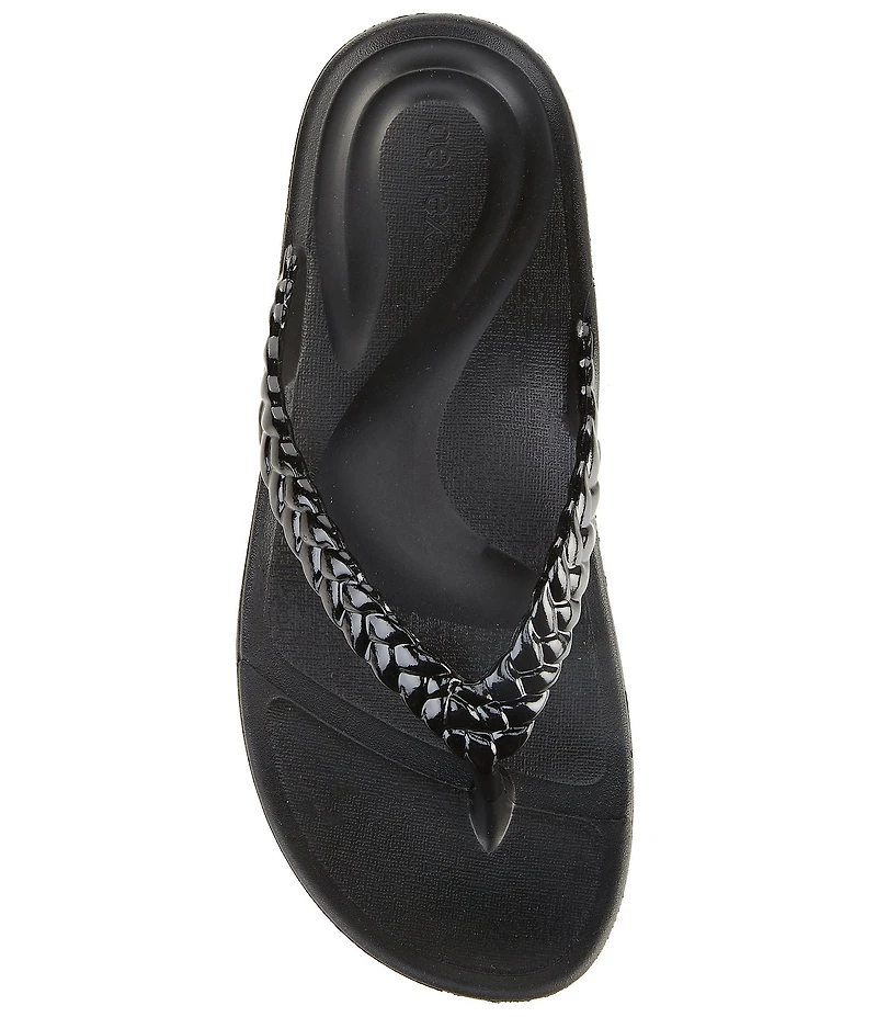 Aetrex Vicki Gloss Braided Thong Sandals