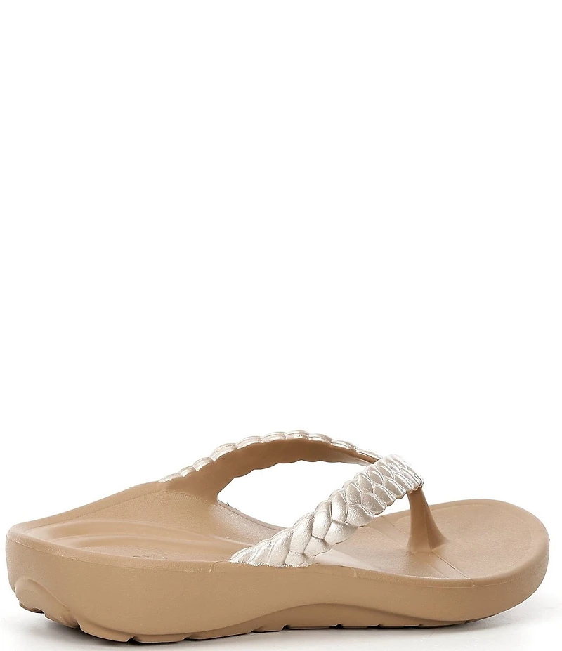 Aetrex Vicki Gloss Braided Thong Sandals