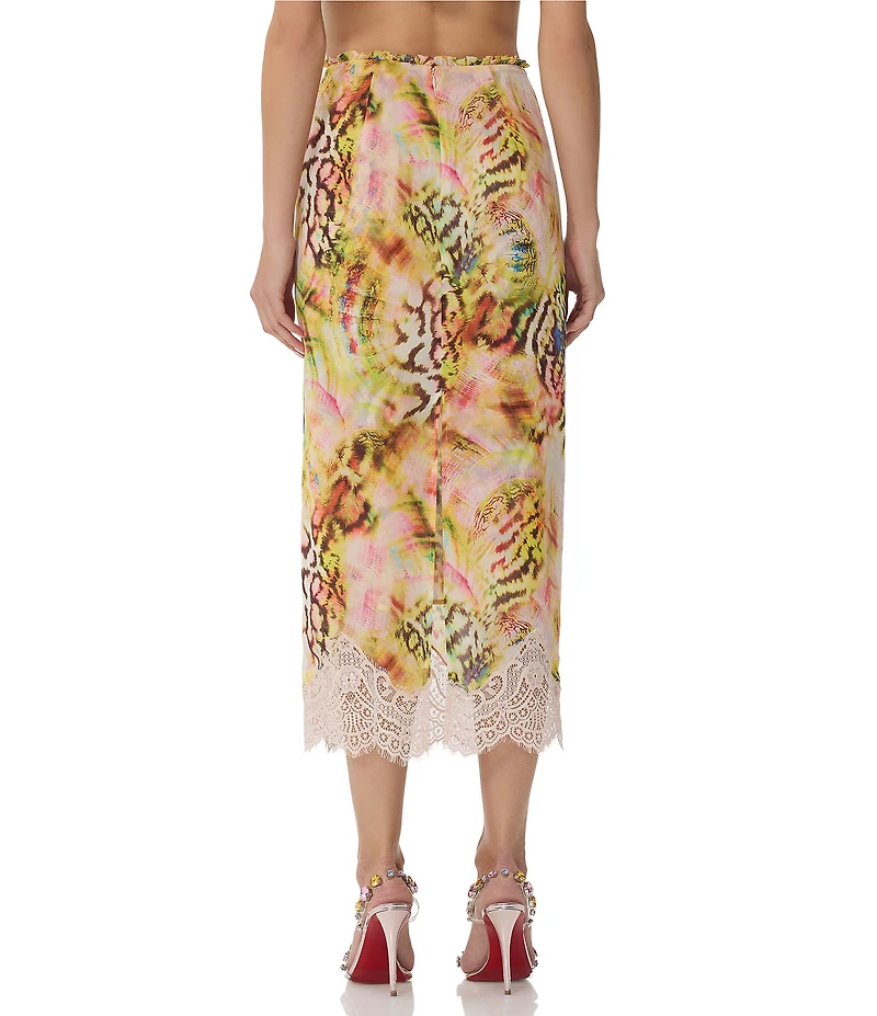 AFRM Ackley Printed Georgette Midi Skirt