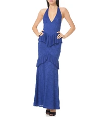 AFRM Athens Silken Lace V-Neck Sleeveless Maxi Dress