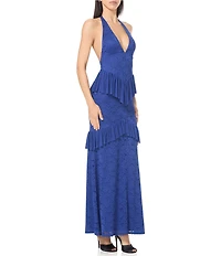 AFRM Athens Silken Lace V-Neck Sleeveless Maxi Dress
