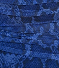 AFRM Coordinating Estella Shark Bite Snake Print Mesh Maxi Skirt