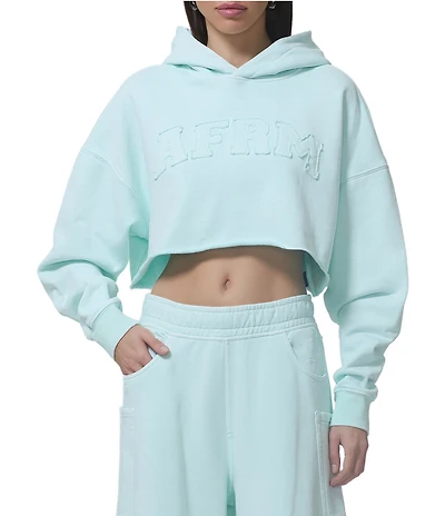 AFRM Darius Cropped Coordinating Long Sleeve Logo Hoodie