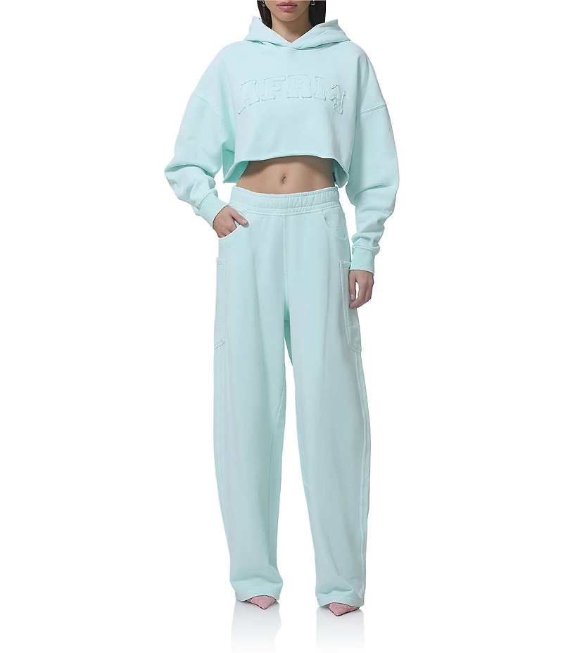 AFRM Darius Cropped Coordinating Long Sleeve Logo Hoodie