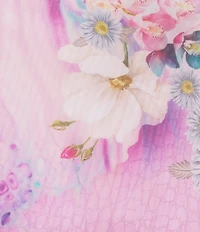 AFRM Didi Floral Print Crew Neckline Long Sleeve Mesh Maxi Dress