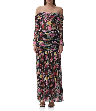 AFRM Emmeline Floral Print Off-the-Shoulder Long Sleeve Maxi Dress