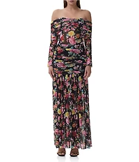 AFRM Emmeline Floral Print Off-the-Shoulder Long Sleeve Maxi Dress