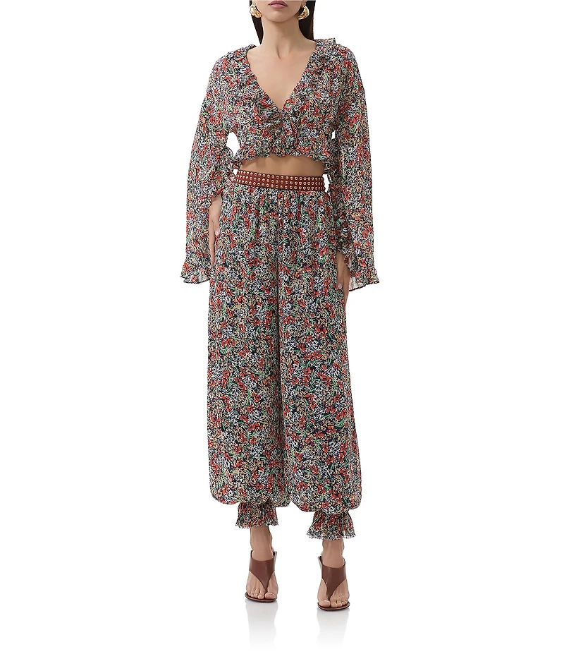 AFRM James Floral Print High Rise Balloon Pants