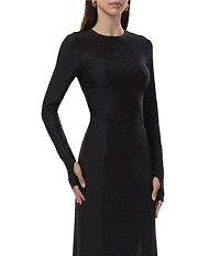 AFRM Kaylee Coordinating Crew Neck Long Sleeve Rhinestone Stud Jersey Top