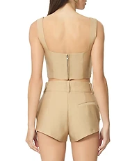 AFRM Coordinating Kendra Square Neck Sleeveless Twill Bustier Top