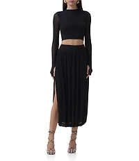 AFRM Kyomi Mesh Knit Midi Skirt