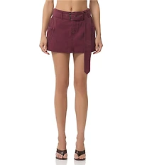 AFRM Miriam Chippy Belted Micro Mini Skirt