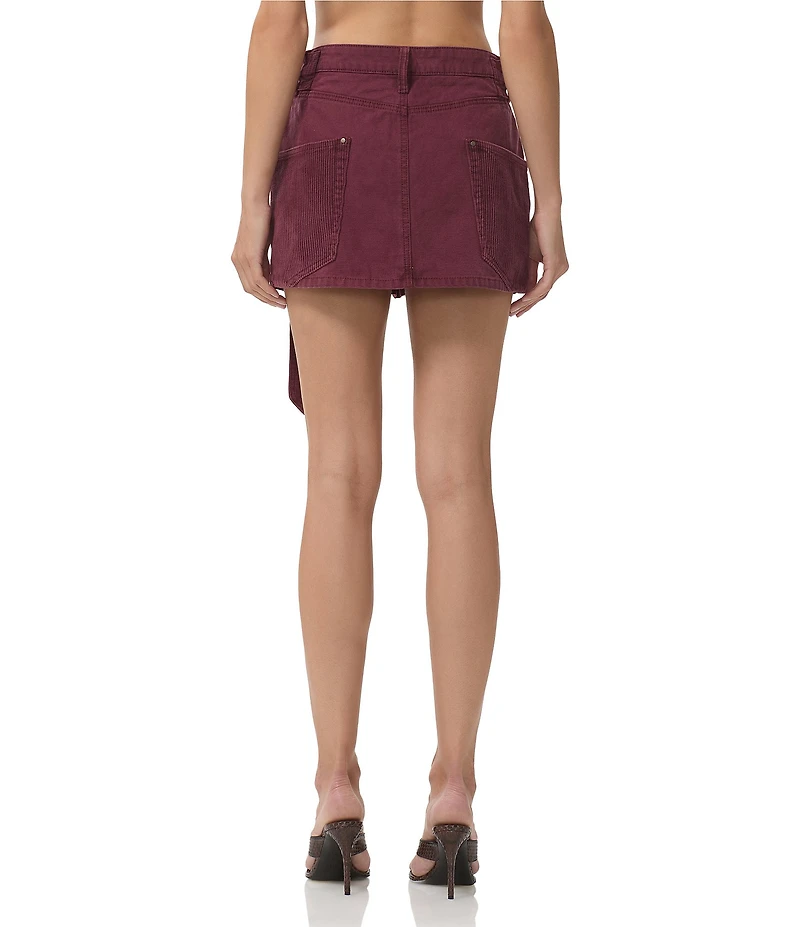 AFRM Miriam Chippy Belted Micro Mini Skirt
