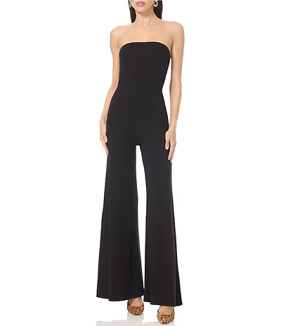 AFRM Nicola Strapless Sleeveless Knit Crepe Jumpsuit