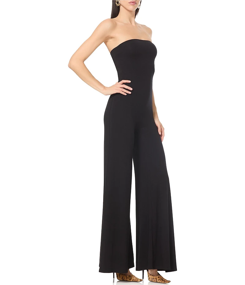 AFRM Nicola Strapless Sleeveless Knit Crepe Jumpsuit