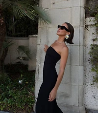 AFRM Nicola Strapless Sleeveless Knit Crepe Jumpsuit