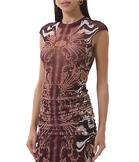 AFRM Nina Crewneck Cap Sleeve Mesh Coordinating Top