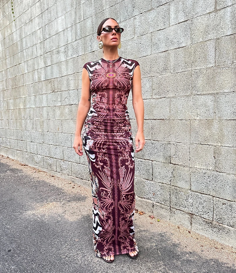 AFRM Nina Crewneck Cap Sleeve Mesh Coordinating Top