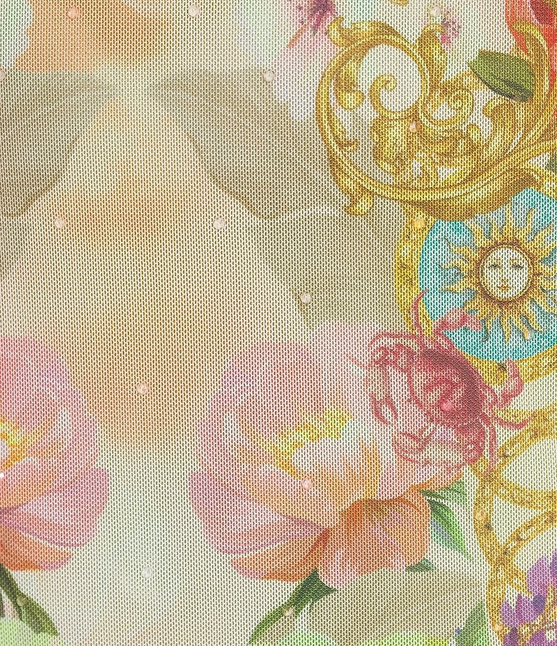 AFRM Nina Printed Crew Neck Short Sleeve Mesh Top