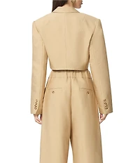 AFRM Petra Collared V-Neck Long Sleeve Coordinating Twill Crop Blazer