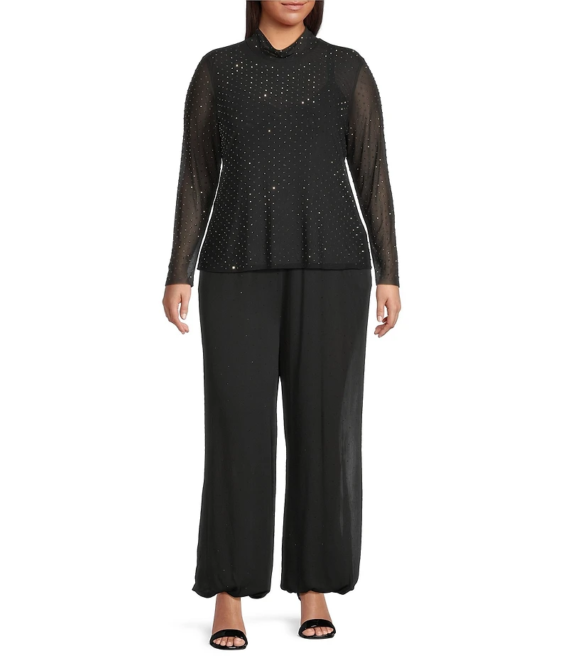 AFRM Plus Size Lyerly Rhinestone Chiffon Balloon Pant