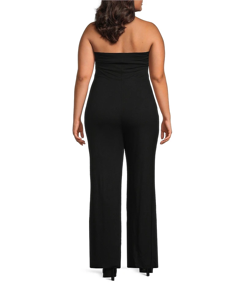 AFRM Plus Size Nicola Strapless Sleeveless Knit Crepe Jumpsuit