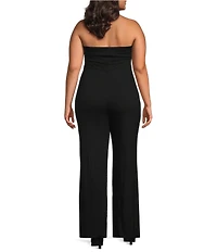AFRM Plus Size Nicola Strapless Sleeveless Knit Crepe Jumpsuit