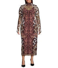 AFRM Plus Size Shailene Turtle Neck Long Sleeve Bodycon Midi Dress