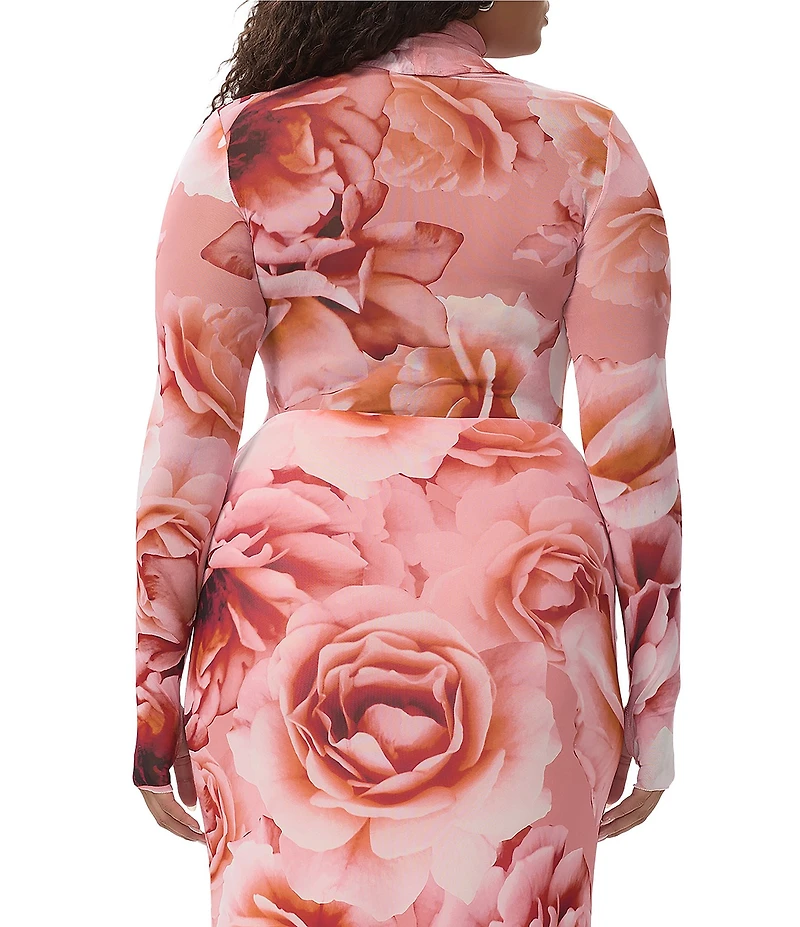 AFRM Plus Zadie Coordinating Floral Print Mock Neck Long Sleeve Top