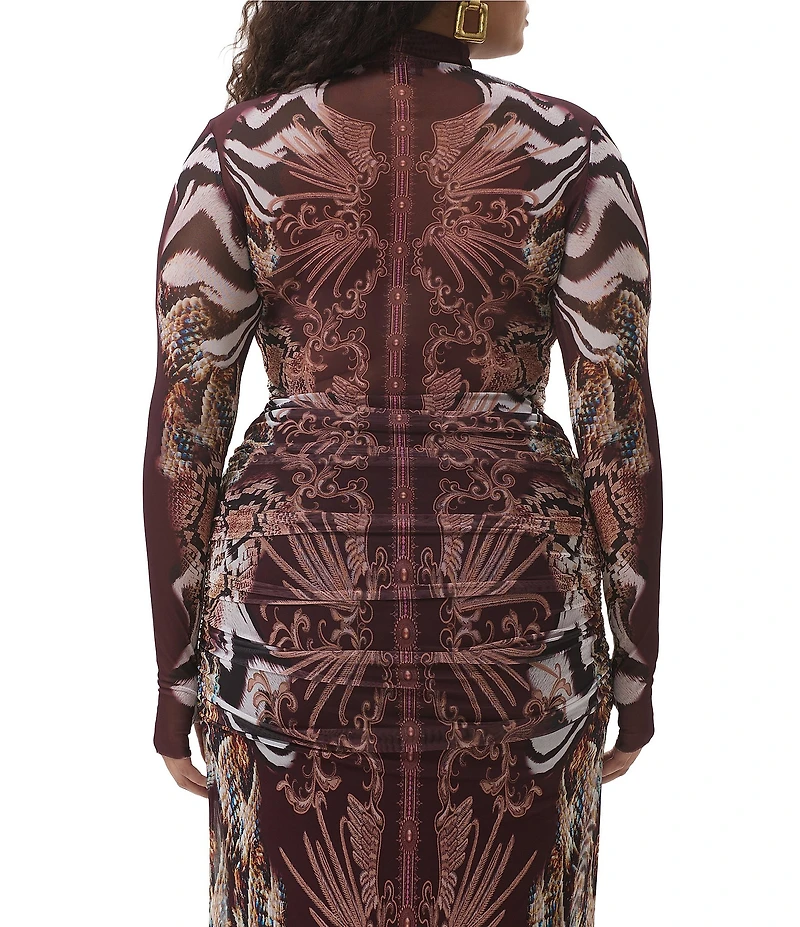 AFRM Plus Zadie Mock Neck Long Sleeve Mesh Coordinating Top
