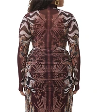 AFRM Plus Zadie Mock Neck Long Sleeve Mesh Coordinating Top