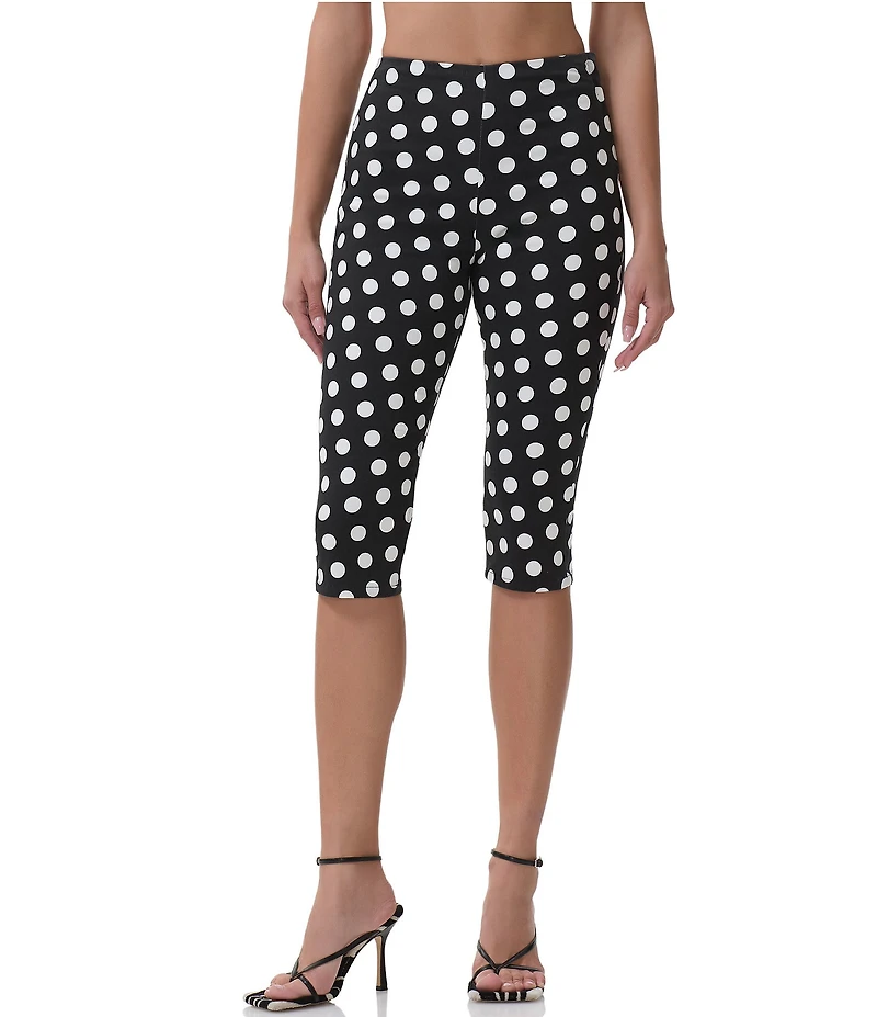 AFRM Ronnie Polka Dot Print High Rise Coordinating Capri Pants