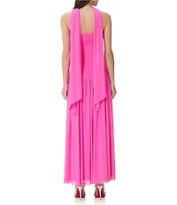 AFRM Rori Solid Sleeveless Scarf Strapless Maxi Dress