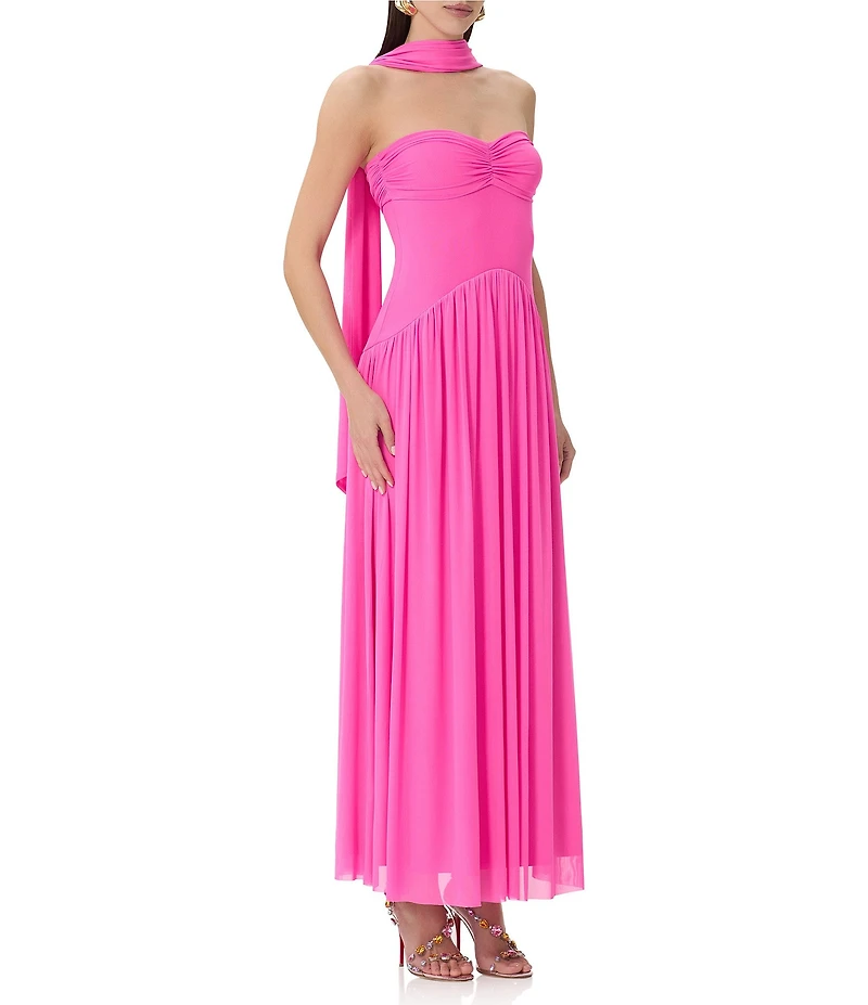 AFRM Rori Solid Sleeveless Scarf Strapless Maxi Dress