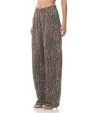 AFRM Ryan Coordinating Leopard Print Barrel Leg Fleece Sweatpants