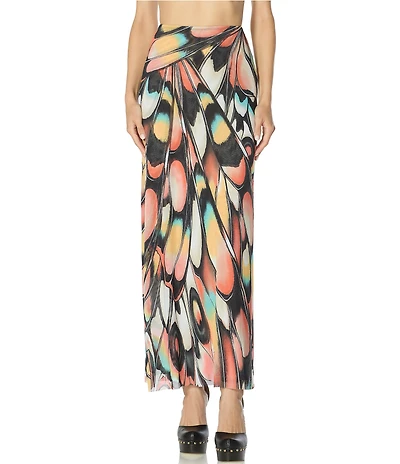 AFRM Sera Butterfly Printed Mesh Ankle Length Coordinating Skirt