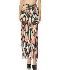 AFRM Sera Butterfly Printed Mesh Ankle Length Coordinating Skirt