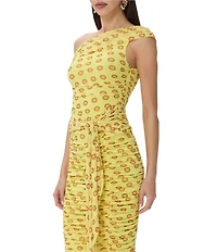 AFRM Sophie Deco Dot Asymmetric Sleeveless Mesh Coordinating Top