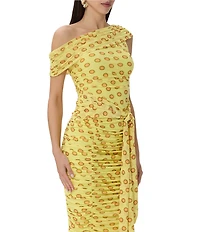 AFRM Sophie Deco Dot Asymmetric Sleeveless Mesh Coordinating Top