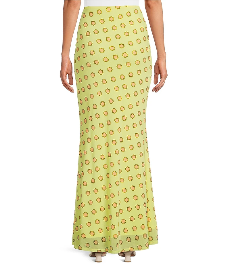 AFRM Tegan Deco Dot Printed Mermaid Mesh Coordinating Maxi Skirt