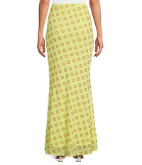 AFRM Tegan Deco Dot Printed Mermaid Mesh Coordinating Maxi Skirt