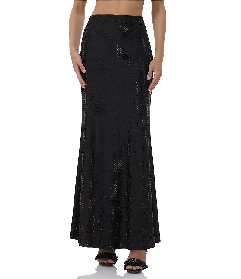 AFRM Tegan Rhinestone Stud Jersey Pencil Maxi Skirt