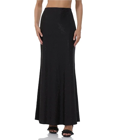 AFRM Tegan Rhinestone Stud Jersey Pencil Maxi Skirt